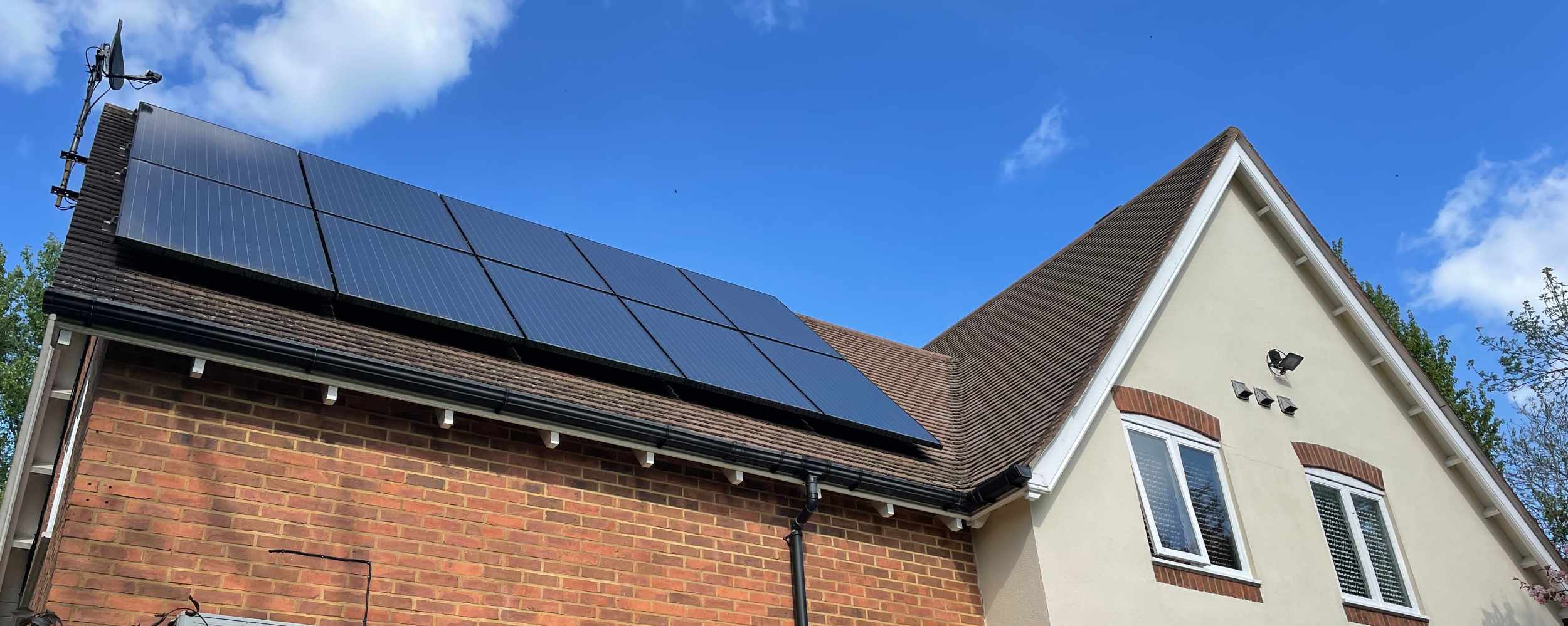 A family home with solar PV panels installed on the roof